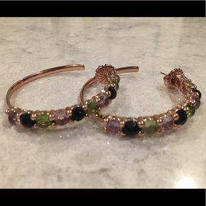 Ippolita rose gemstone hoop earrings